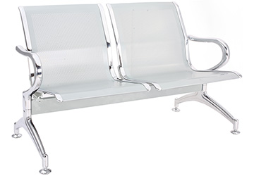 banca de espera metálica de 2 plazas para hospitales consultorios aeropuerto y estéticas