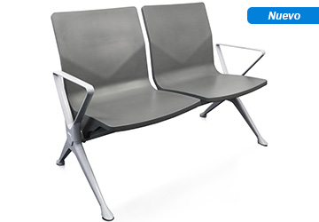 banca de espera metálica reforzada de 3 plazas para hospitales consultorios aeropuerto y estéticas