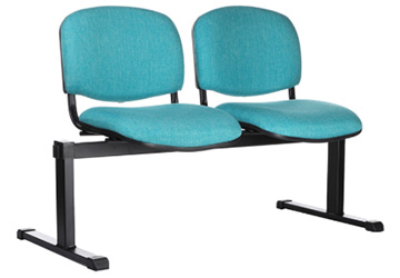bancas de espera de 2 plazas con asientos y respaldos tapizados en tela