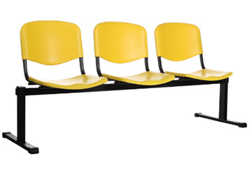 bancas de espera de 3 plazas con asientos respaldos de plástico