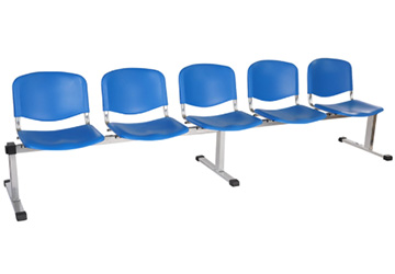 banca de espera metálica reforzada de 4 plazas para hospitales consultorios aeropuerto y estéticas