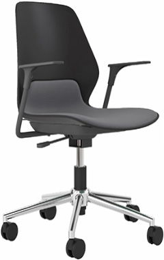 sillas para oficina con asiento y respaldo en una pieza de polipropileno