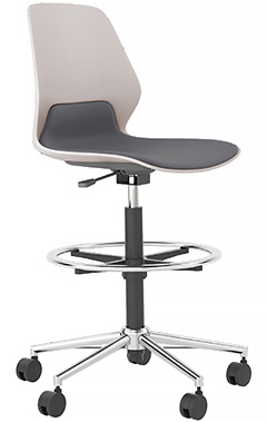 sillas para oficina altas para mostrador con arillo descansa pies metálico cromado