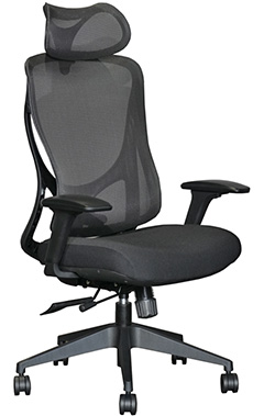 sillas para oficina con acojinado en poliuretano inyectado y mecanismo inteligente de 3 posiciones con antishock y slider y descansa brazos ajustables 3d