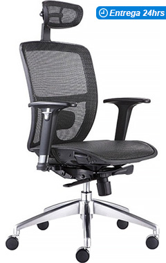 sillas para oficina con cabecera y brazos ajustables