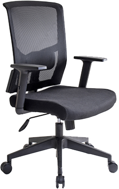 sillas para oficina con coderas ajustables y respaldo tapizado en malla mesh