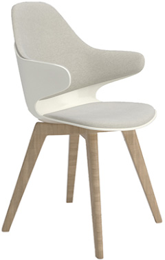 sillas para oficina con patas de madera y asiento acojinado