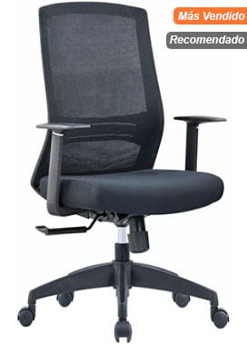 sillas para oficina con respaldo de malla y soporte lumbar ajustable