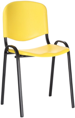 sillas para oficina de visita con cuatro patas de varios colores isoplastic